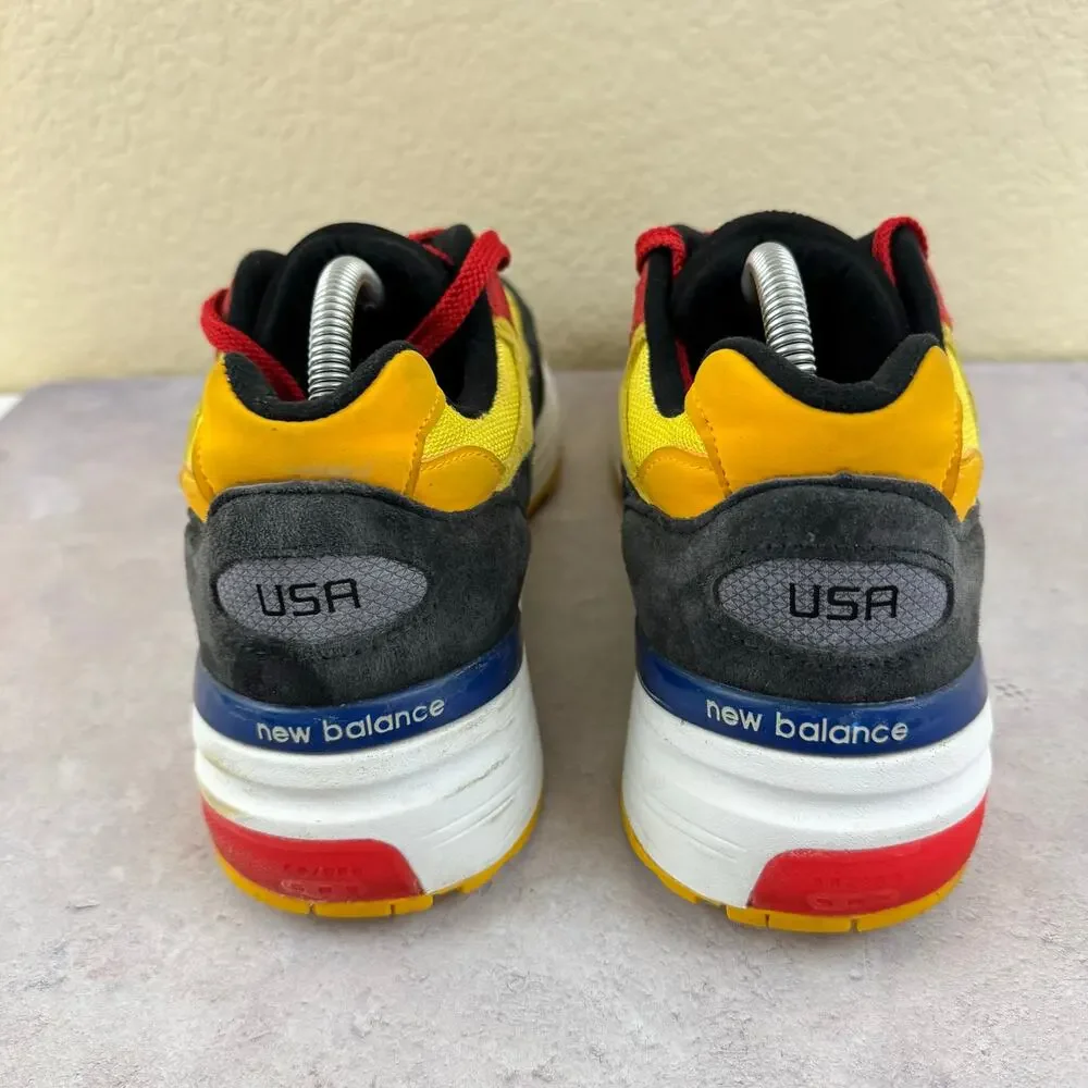 New Balance 992 Atomic Yellow Red Black Size 10 Made In USA M992DM